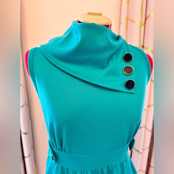 Monteau dress, turquoise, retro style size large. - Picture 4 of 9